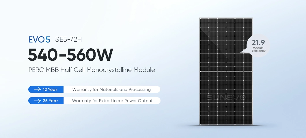 Perc Half Cell Mbb Monocrystalline 540 545 550 555 560 Watt Solar PV Panel Price From China