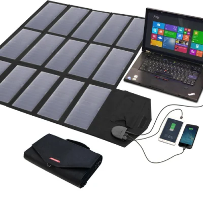Складная солнечная панель с двумя USB и постоянным током, портативная солнечная панель 100 Вт для зарядки телефонов, камер, ноутбуков